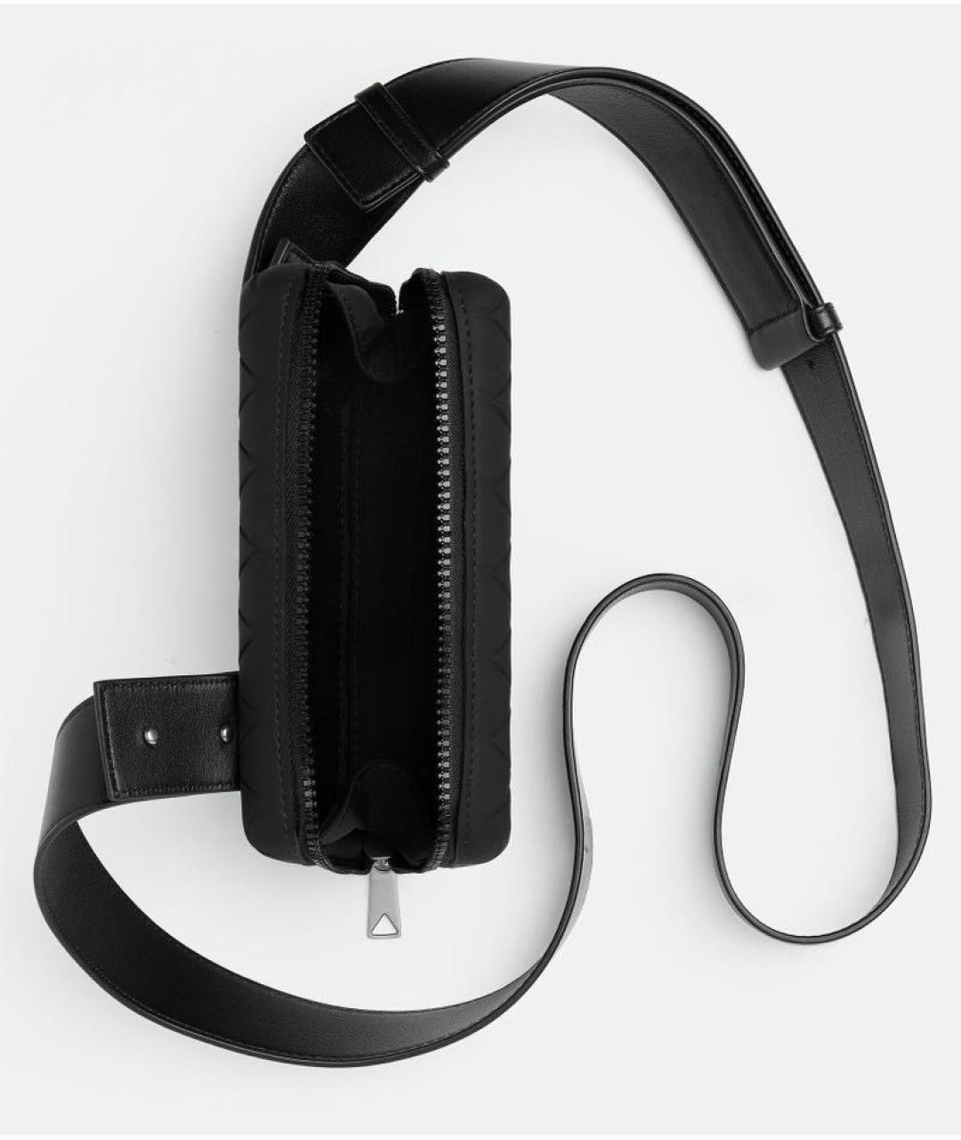 BOTTEGA VENETA Черная кожаная сумка на плечо, фото 3