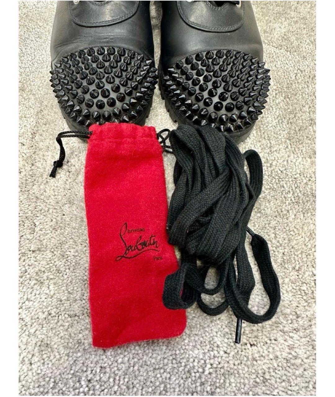 CHRISTIAN LOUBOUTIN Черные кожаные ботинки, фото 5