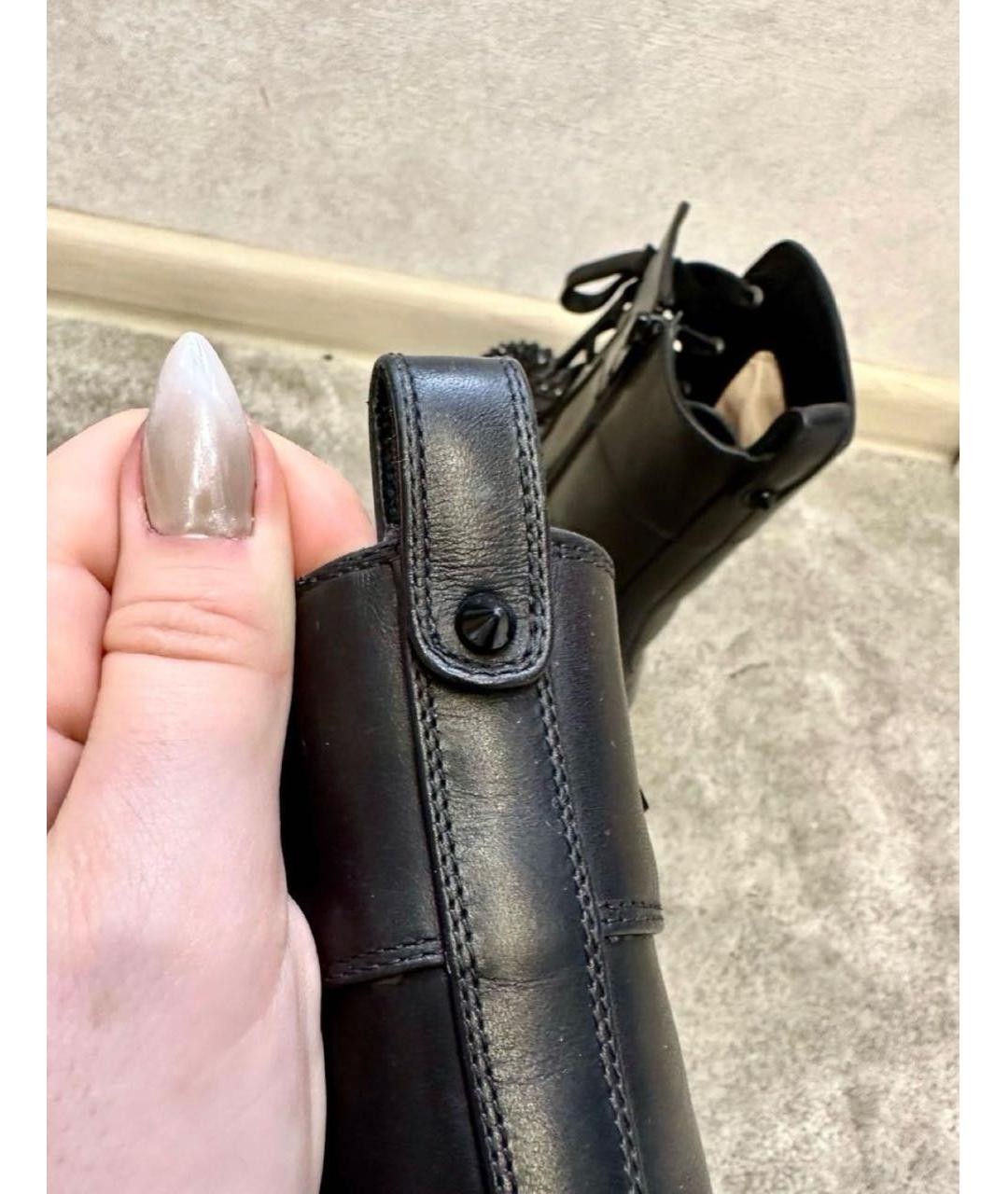 CHRISTIAN LOUBOUTIN Черные кожаные ботинки, фото 4