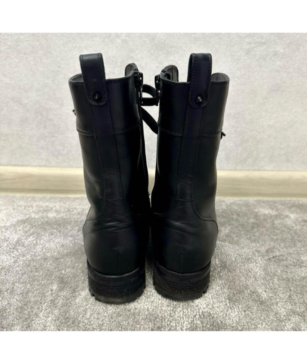 CHRISTIAN LOUBOUTIN Черные кожаные ботинки, фото 3