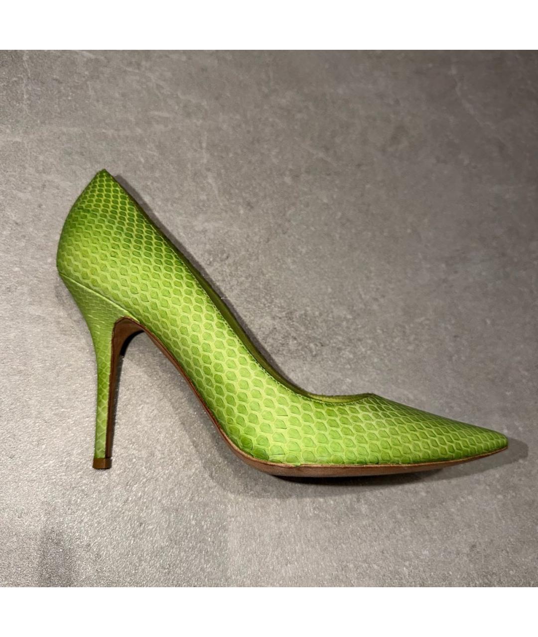 CHRISTIAN DIOR Салатовые кожаные туфли, фото 5