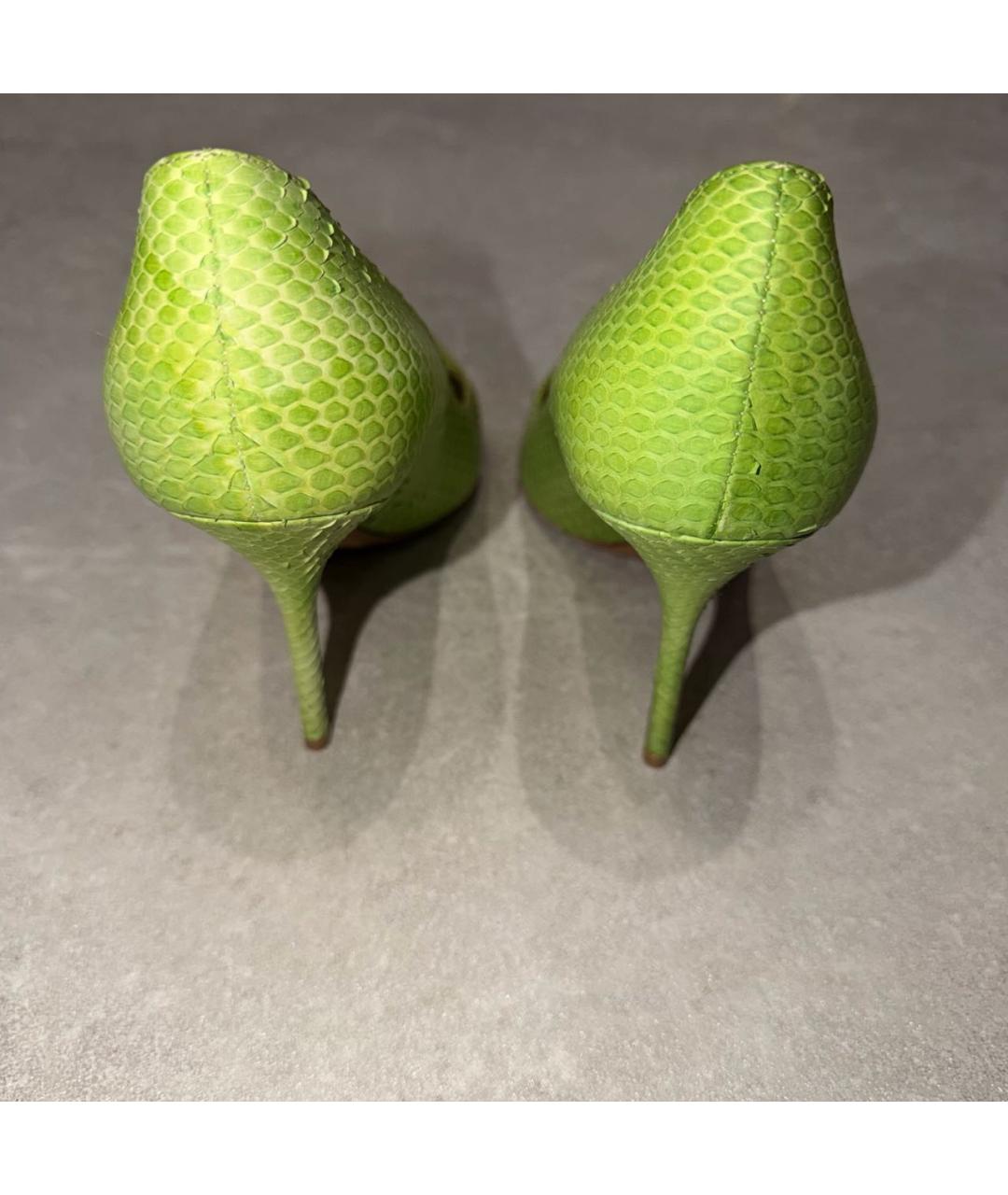 CHRISTIAN DIOR Салатовые кожаные туфли, фото 4
