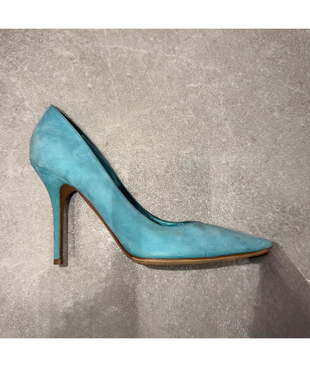 CHRISTIAN DIOR Бирюзовые замшевые туфли, фото 5