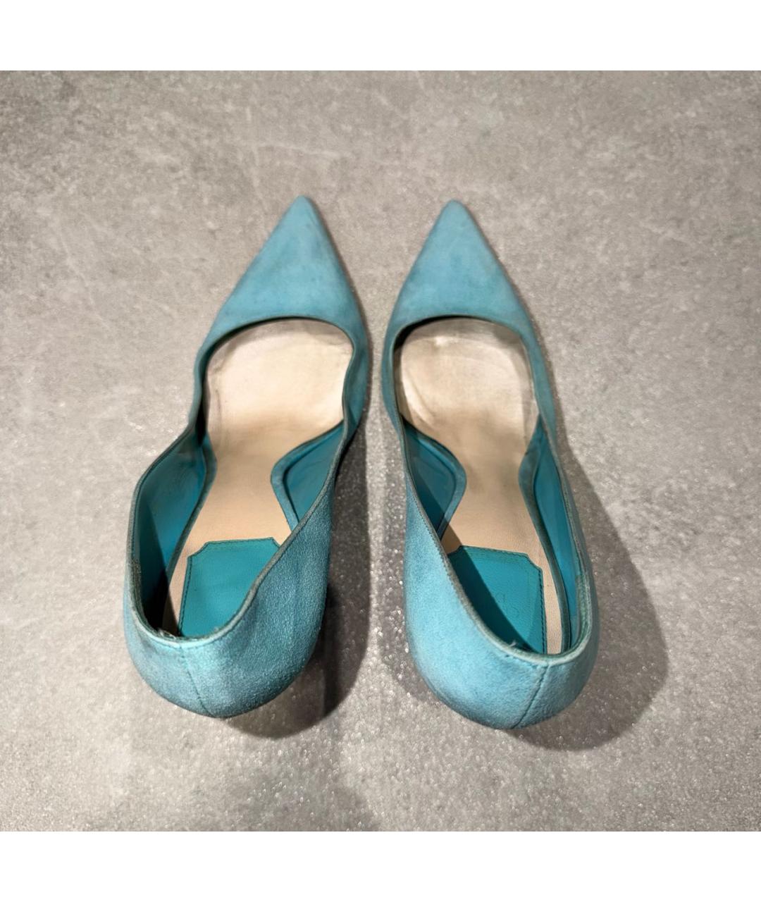 CHRISTIAN DIOR Бирюзовые замшевые туфли, фото 3
