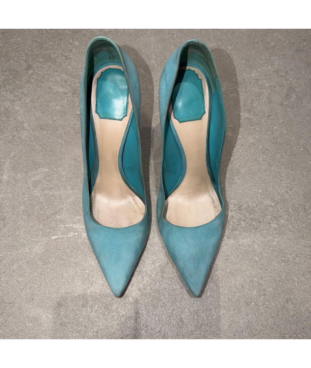 CHRISTIAN DIOR Бирюзовые замшевые туфли, фото 2