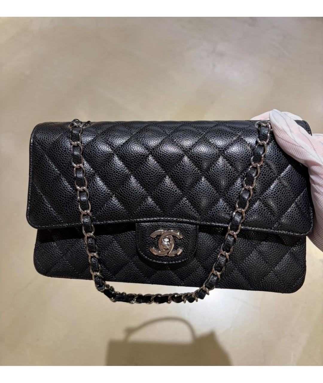 CHANEL Черная кожаная сумка через плечо, фото 4