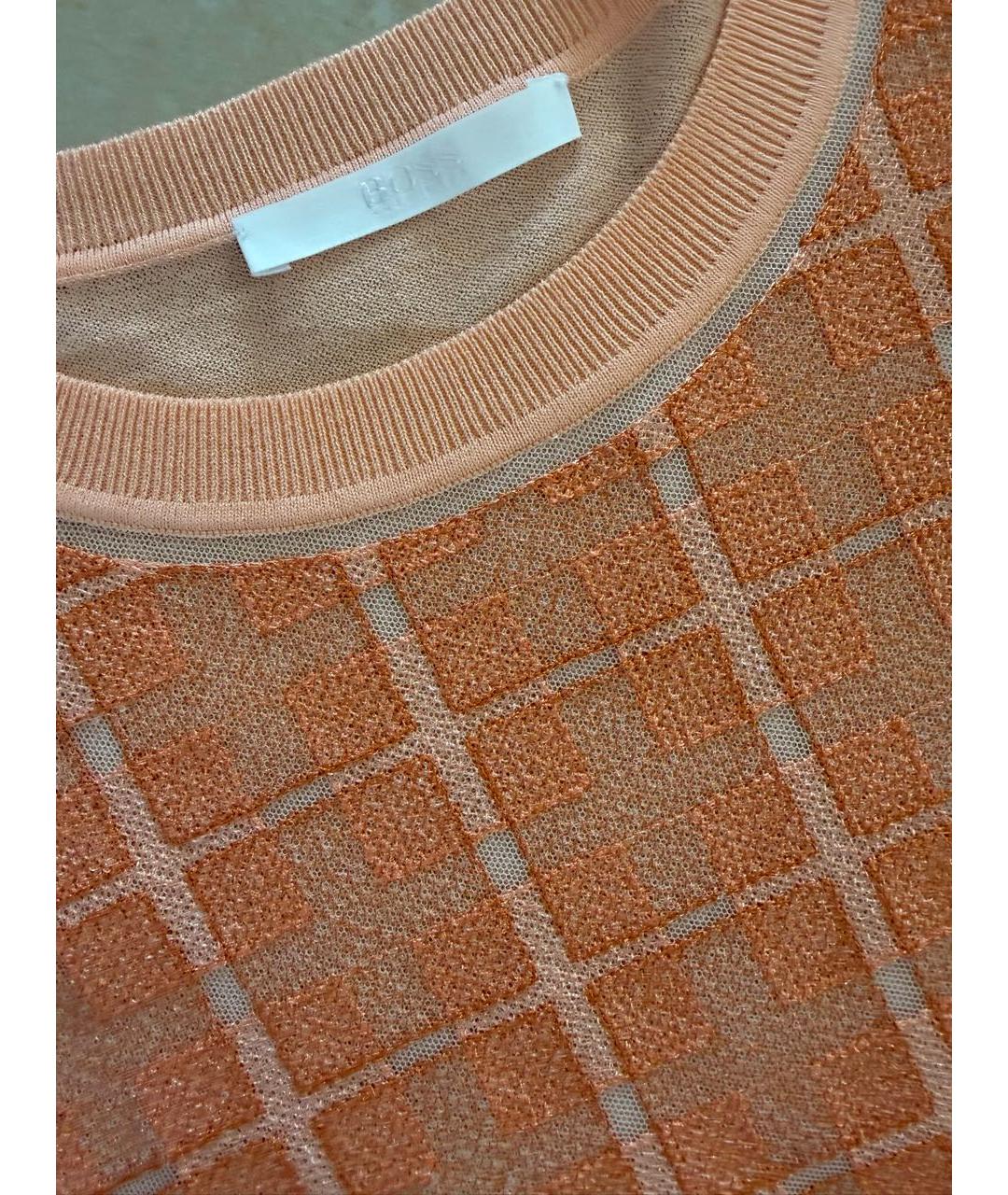 HUGO BOSS Оранжевый хлопковый джемпер / свитер, фото 4