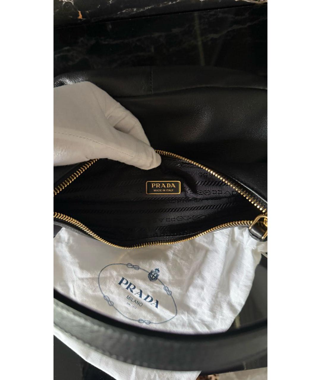 PRADA Черная кожаная сумка тоут, фото 6