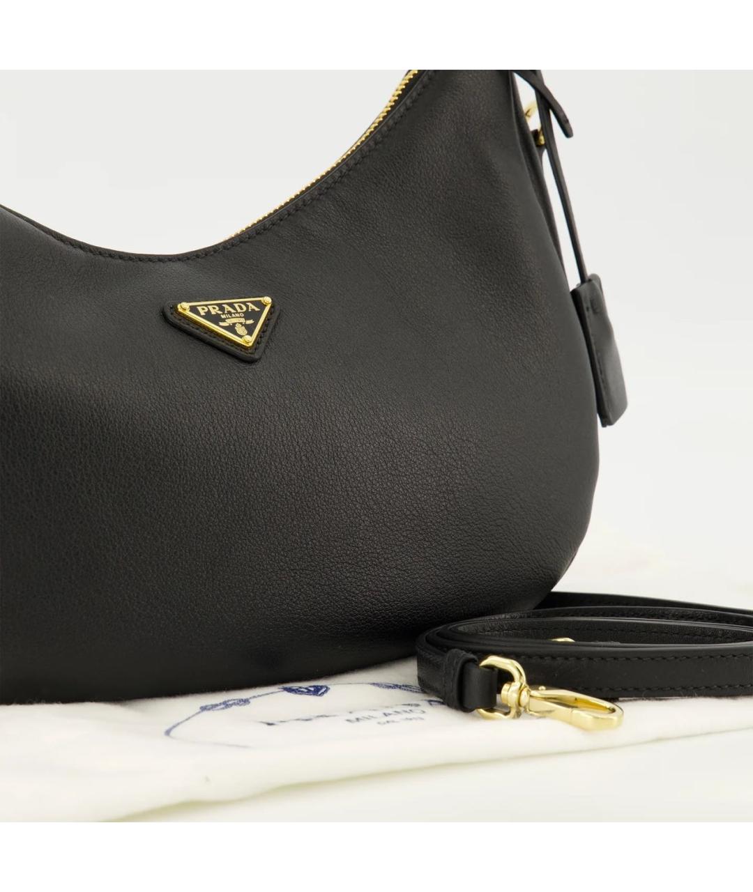 PRADA Черная кожаная сумка тоут, фото 3