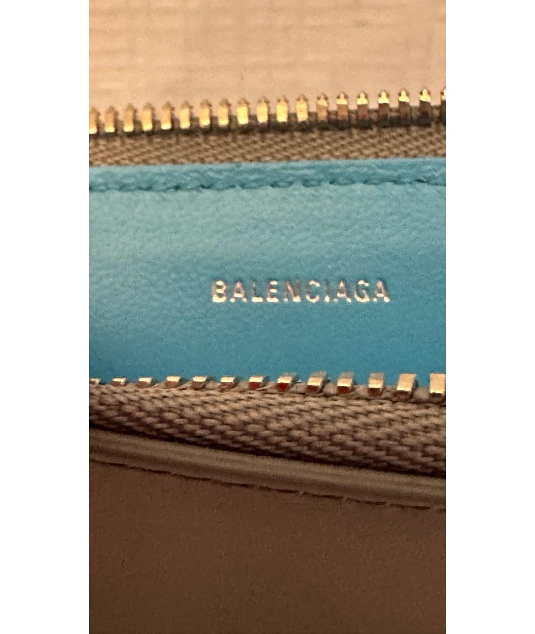 BALENCIAGA Серый кожаный кардхолдер, фото 4