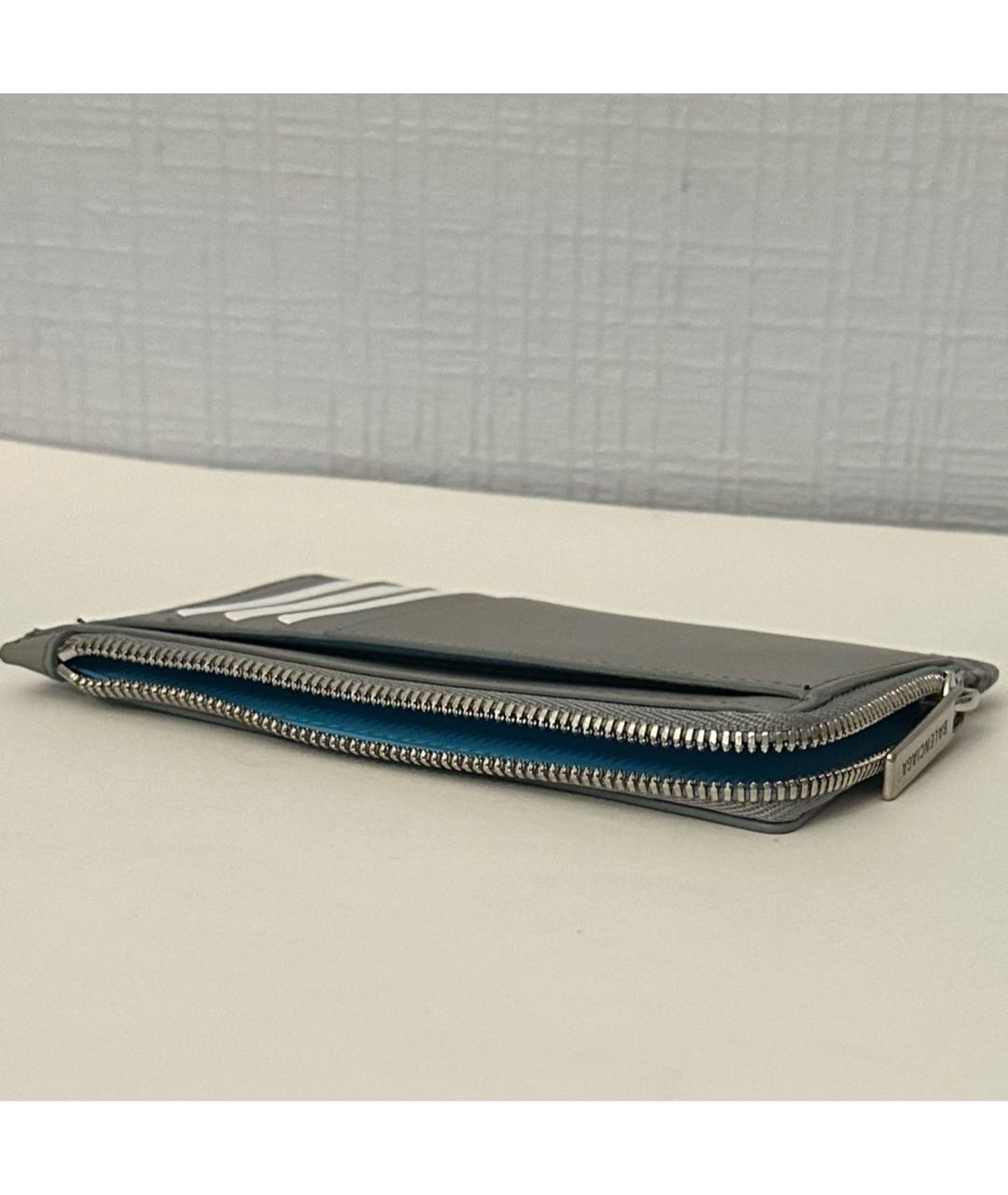 BALENCIAGA Серый кожаный кардхолдер, фото 6