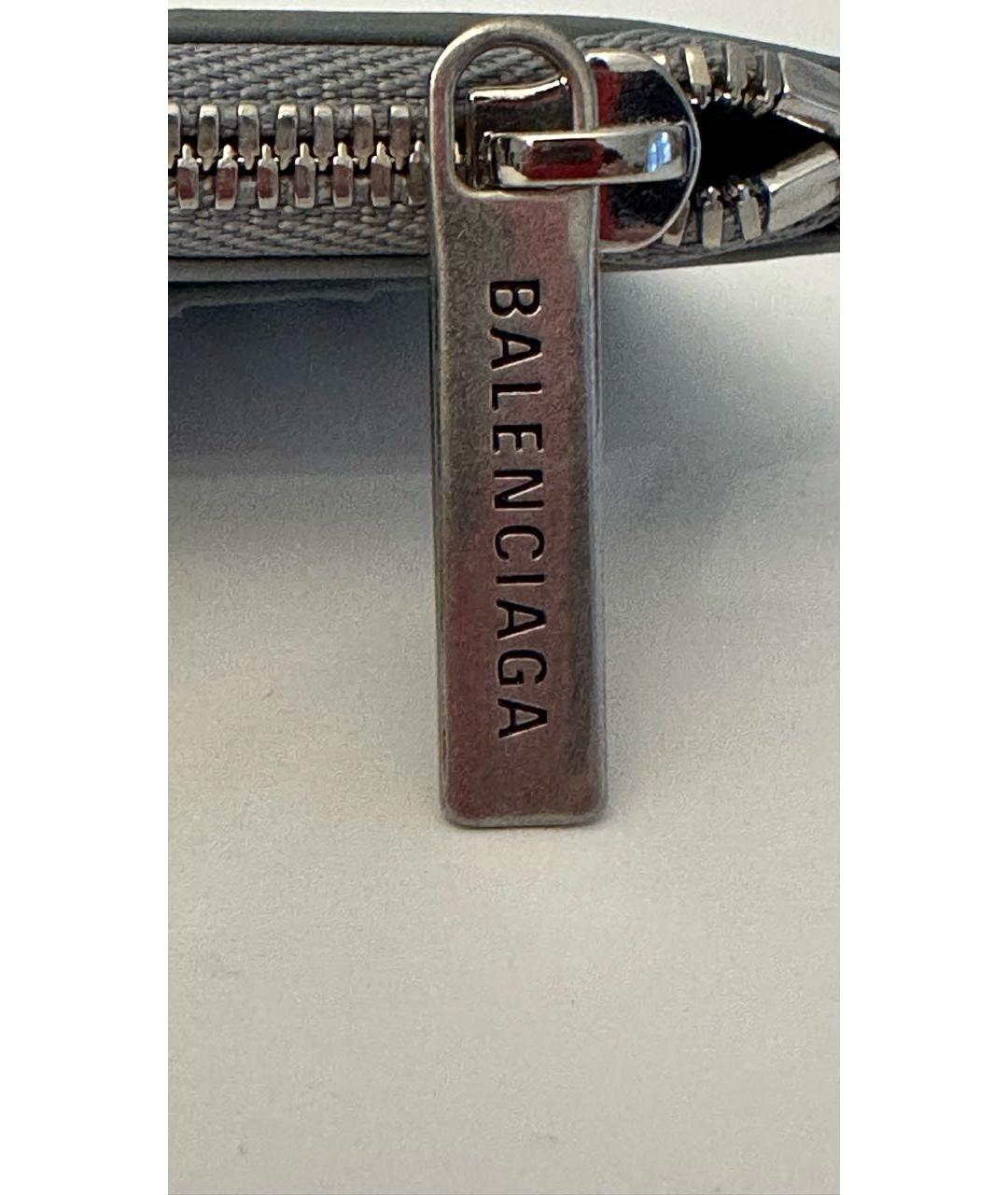 BALENCIAGA Серый кожаный кардхолдер, фото 7