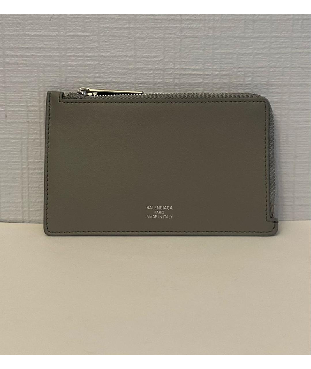 BALENCIAGA Серый кожаный кардхолдер, фото 9