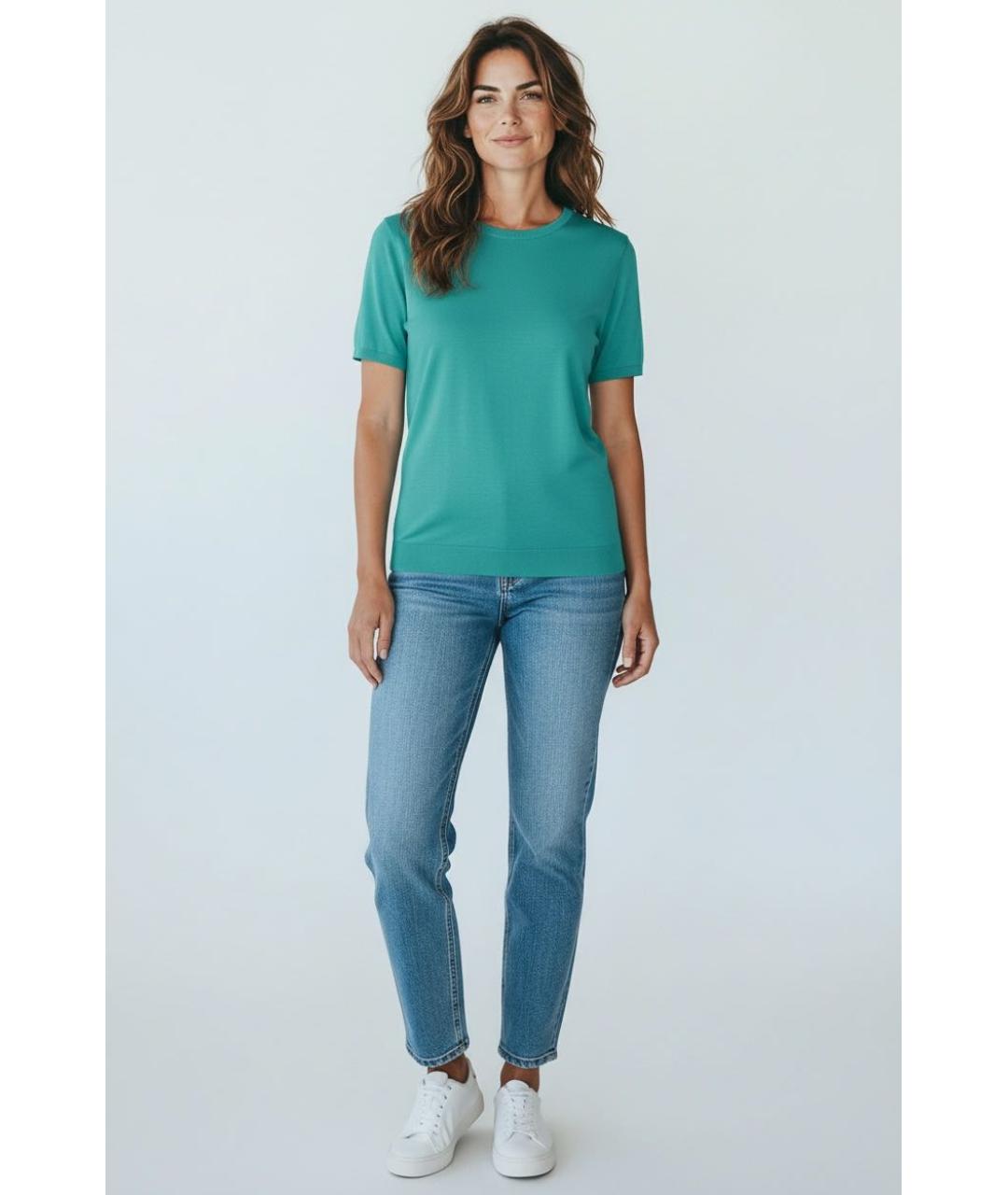 HUGO BOSS Бирюзовый шерстяной джемпер / свитер, фото 4