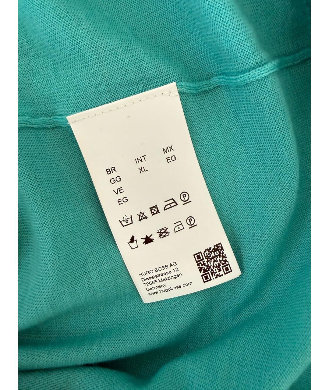 HUGO BOSS Бирюзовый шерстяной джемпер / свитер, фото 6