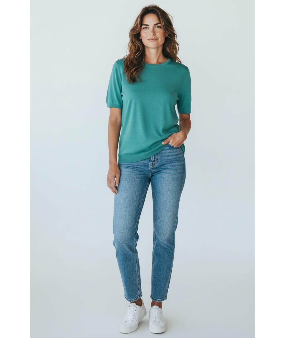 HUGO BOSS Бирюзовый шерстяной джемпер / свитер, фото 8