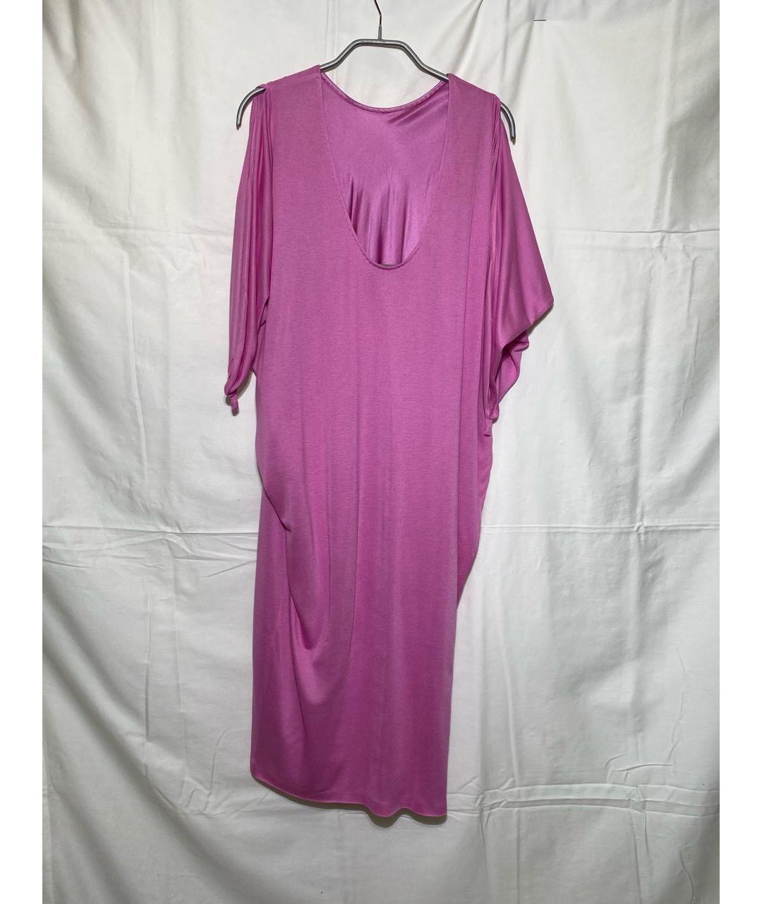 DIADORA HERITAGE Розовое шелковое коктейльное платье, фото 2