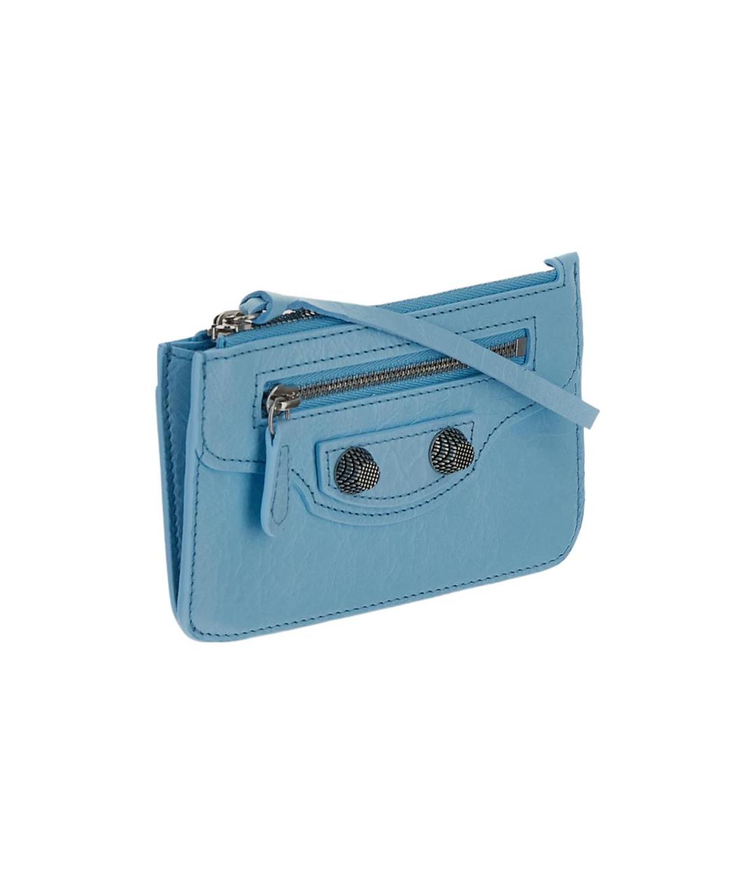 BALENCIAGA Голубой кожаный кардхолдер, фото 2