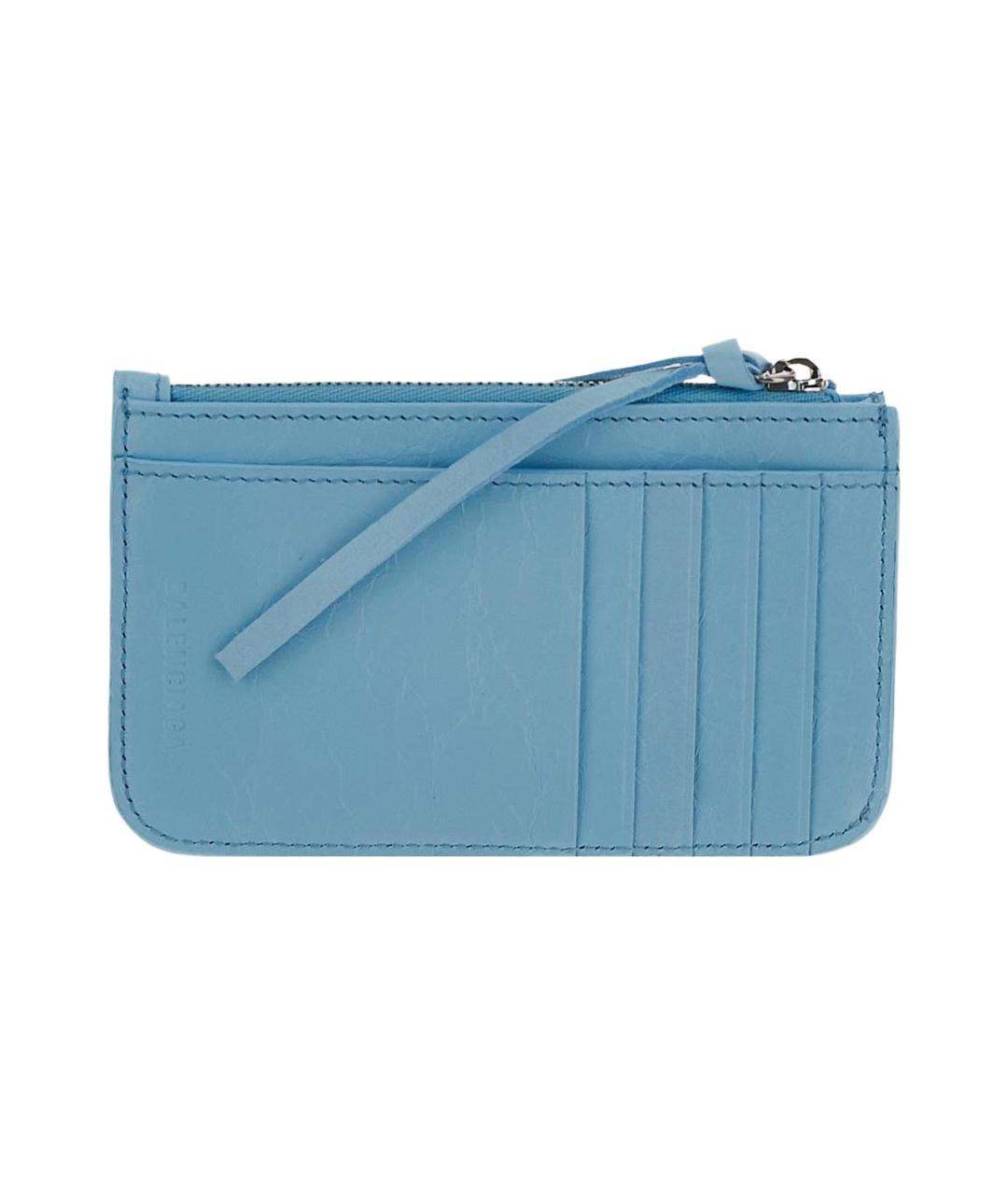 BALENCIAGA Голубой кожаный кардхолдер, фото 3