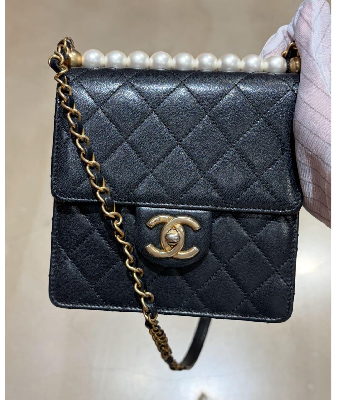 CHANEL Черная кожаная сумка через плечо, фото 4