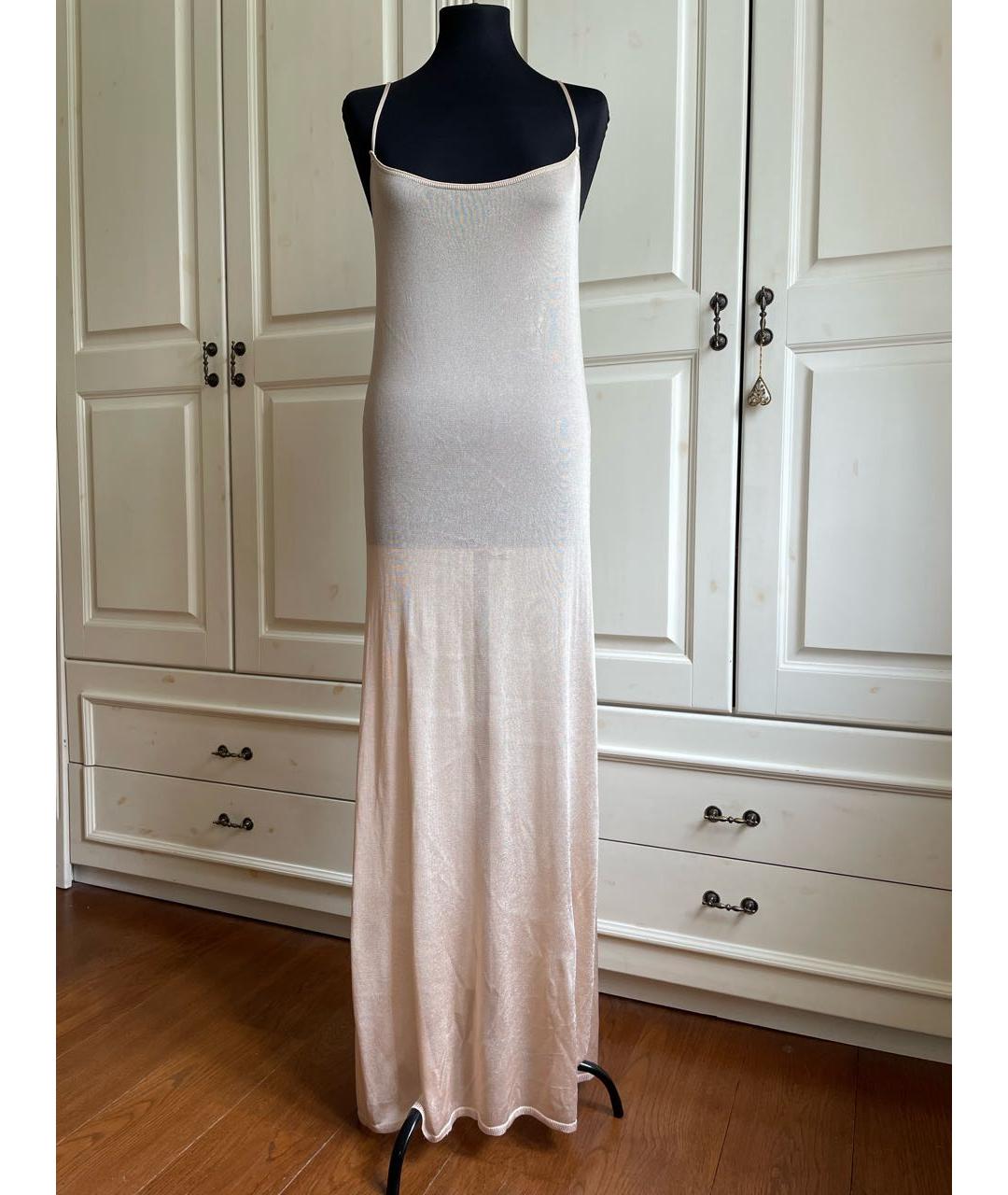 ALEXANDER MCQUEEN Бежевое шерстяное повседневное платье, фото 5