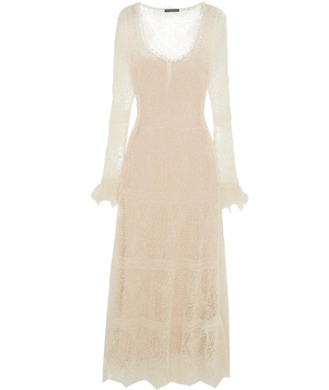 ALEXANDER MCQUEEN Бежевое шерстяное повседневное платье, фото 1