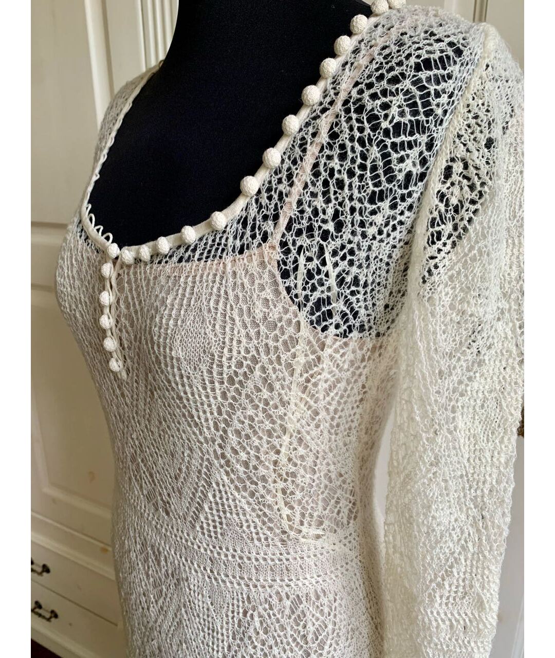 ALEXANDER MCQUEEN Бежевое шерстяное повседневное платье, фото 3