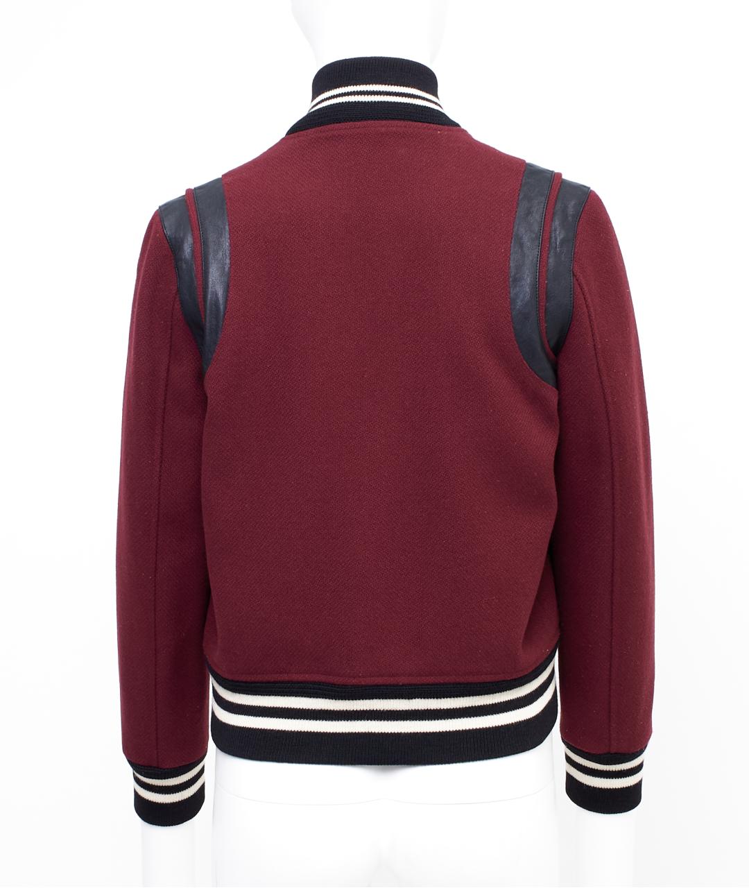 SAINT LAURENT Бордовая шерстяная куртка, фото 2