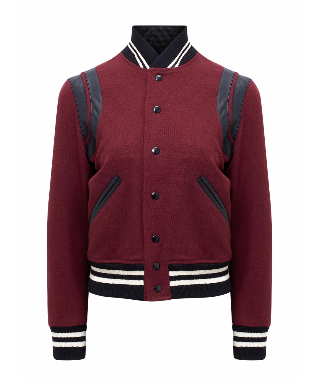 SAINT LAURENT Бордовая шерстяная куртка, фото 1