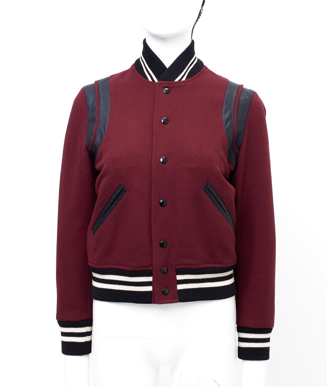 SAINT LAURENT Бордовая шерстяная куртка, фото 6