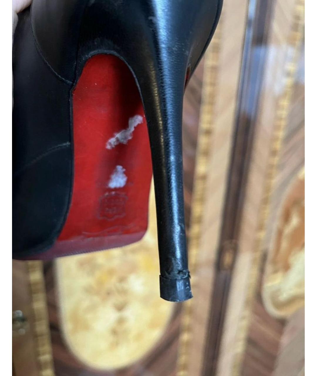 CHRISTIAN LOUBOUTIN Черные кожаные ботильоны, фото 4