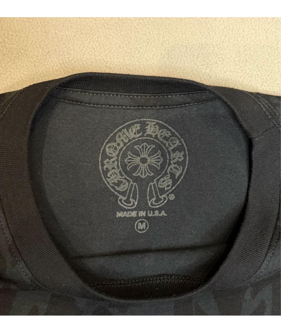 CHROME HEARTS Черная хлопковая футболка, фото 3