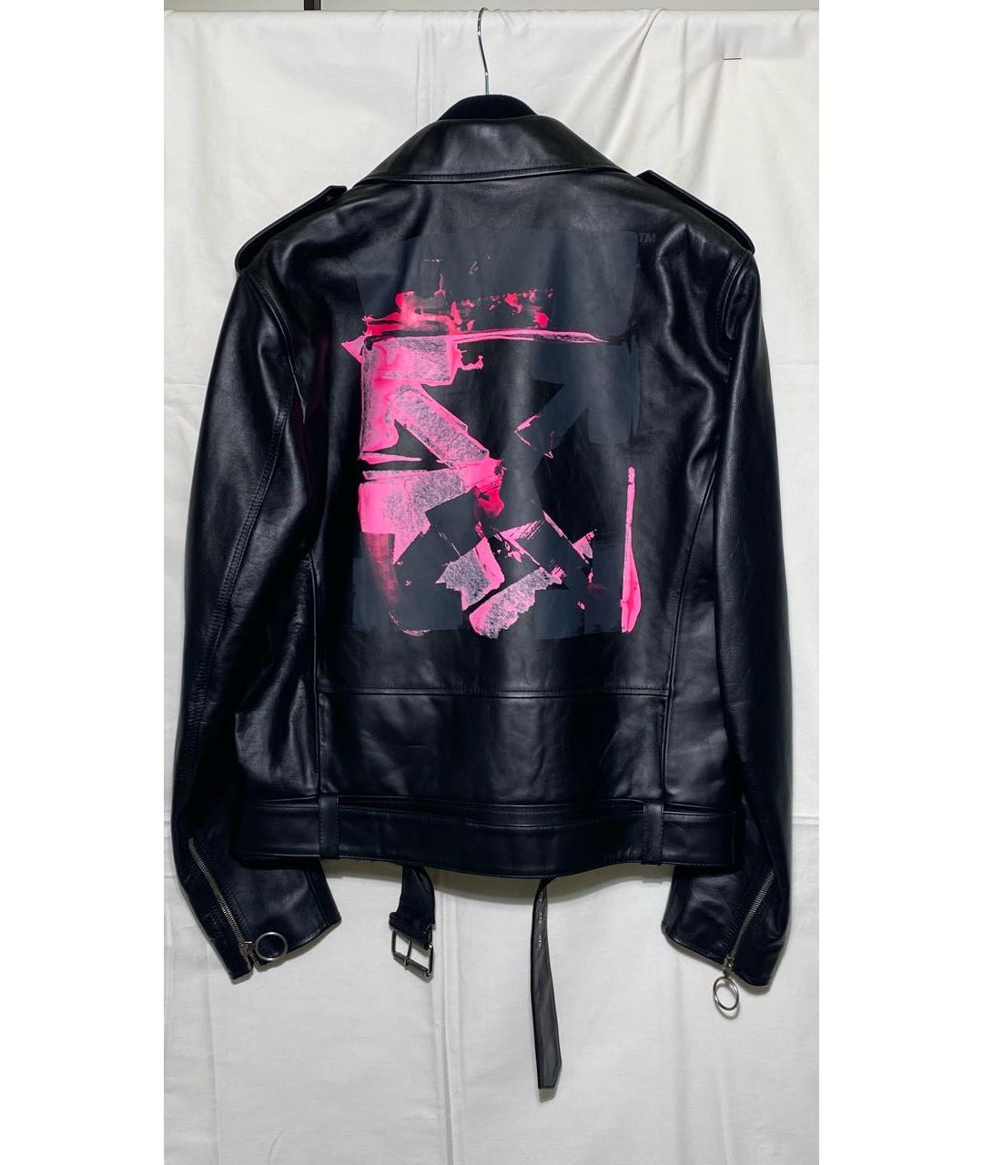 OFF-WHITE Черная кожаная куртка, фото 2