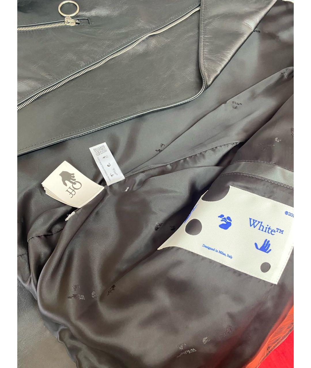 OFF-WHITE Черная кожаная куртка, фото 5