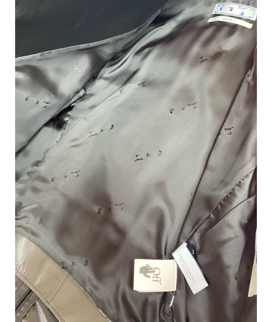 OFF-WHITE Черная кожаная куртка, фото 7