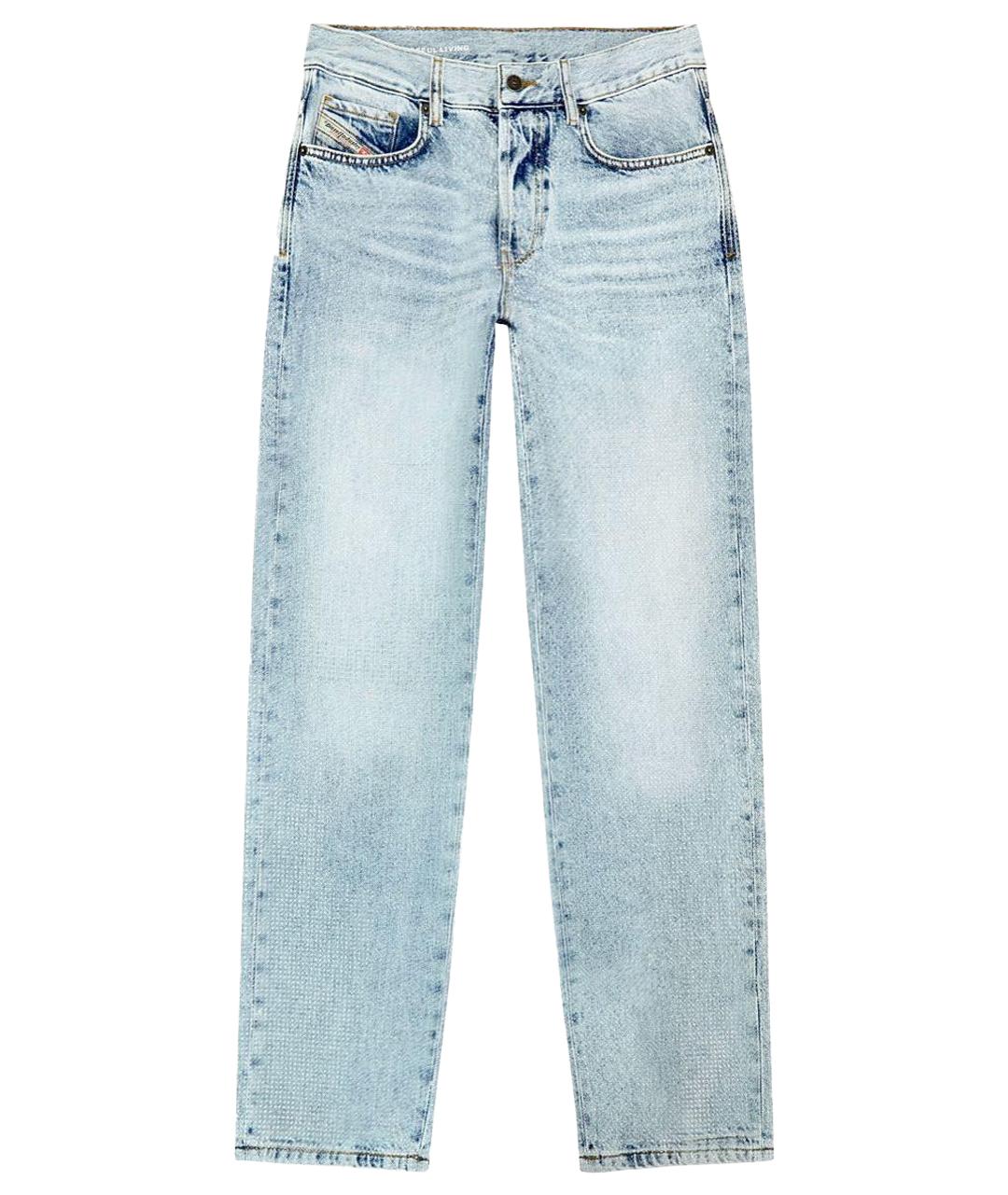 DIESEL Голубые хлопковые прямые джинсы, фото 1