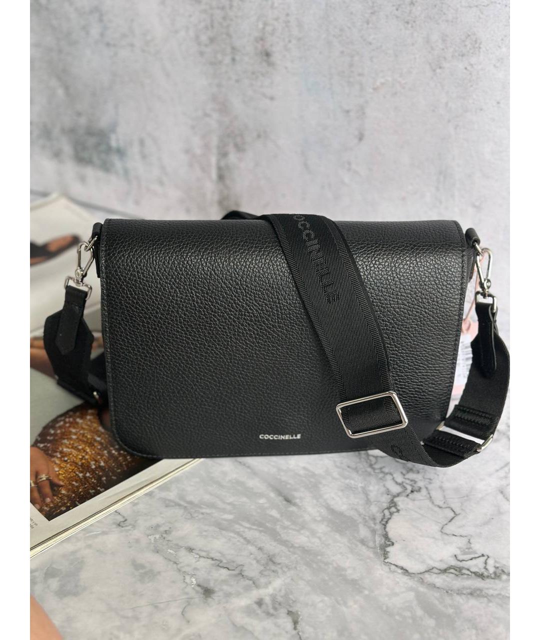 COCCINELLE Черная кожаная сумка через плечо, фото 6