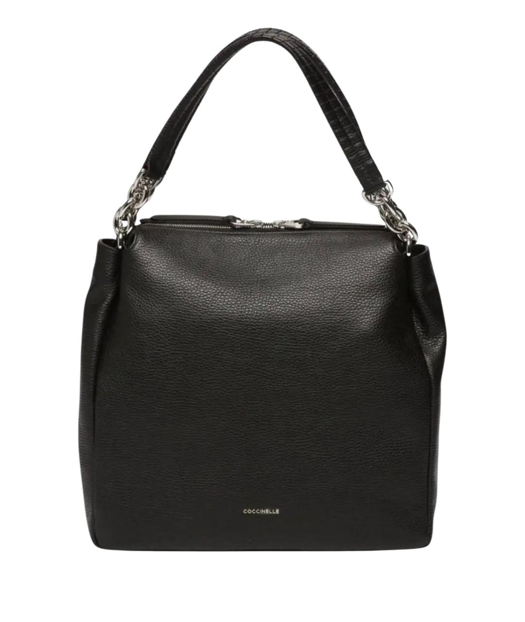 COCCINELLE Черная кожаная сумка тоут, фото 1