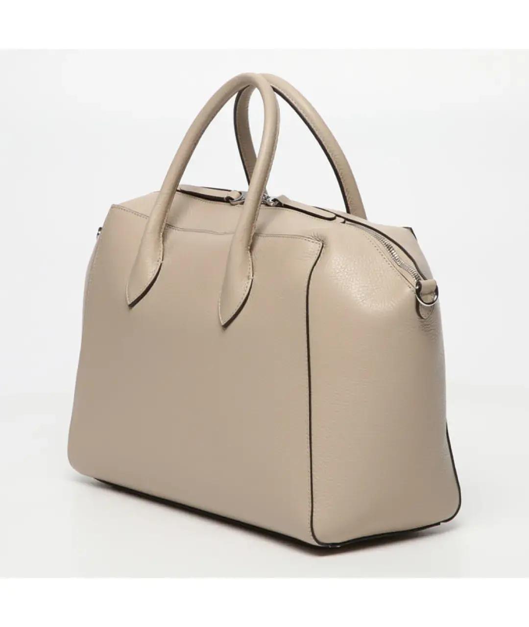 COCCINELLE Бежевая кожаная сумка с короткими ручками, фото 4