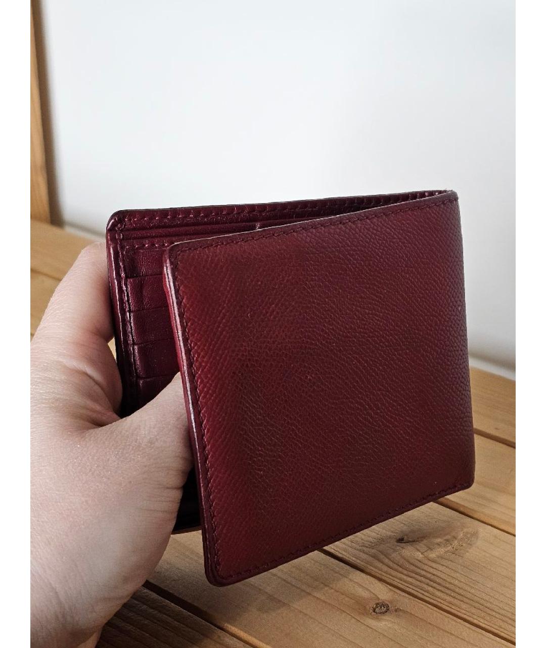 BURBERRY Бордовый кожаный кошелек, фото 2