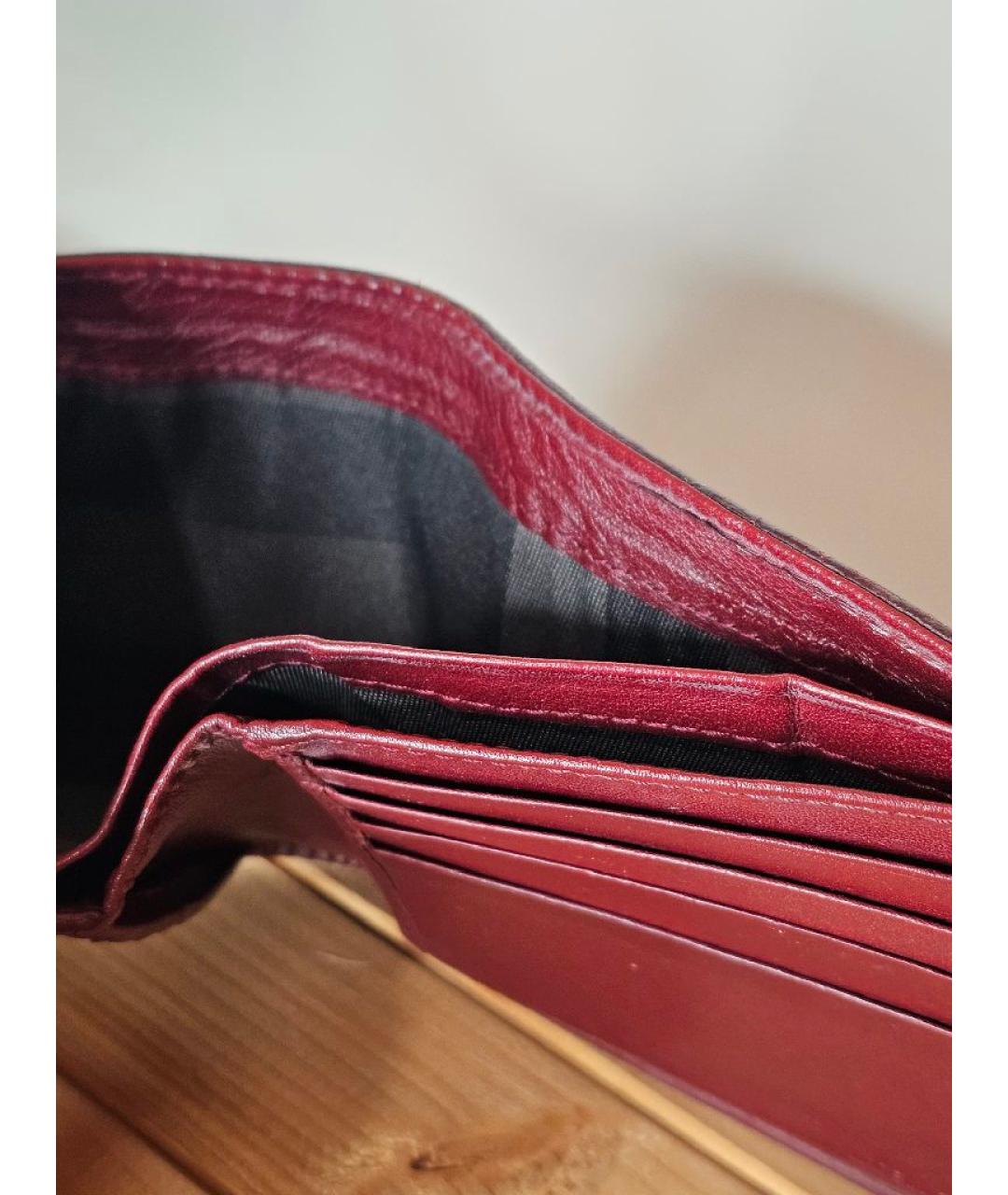 BURBERRY Бордовый кожаный кошелек, фото 3
