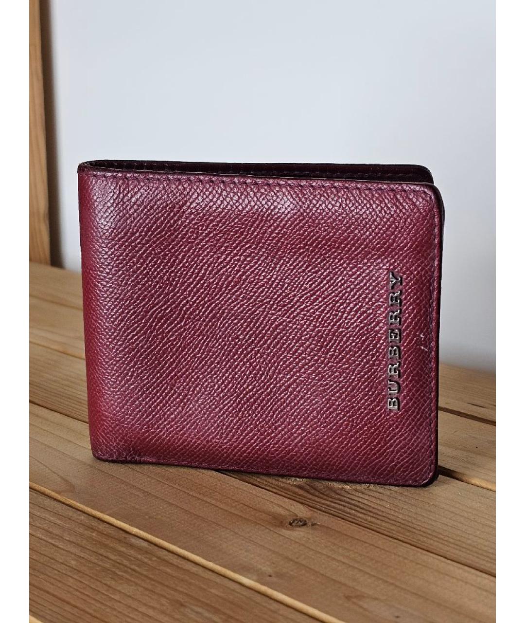 BURBERRY Бордовый кожаный кошелек, фото 5