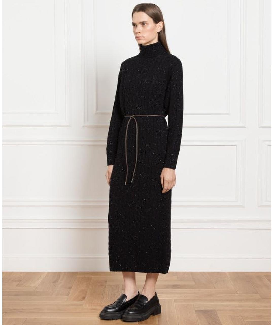 PESERICO Черное шерстяное платье, фото 3
