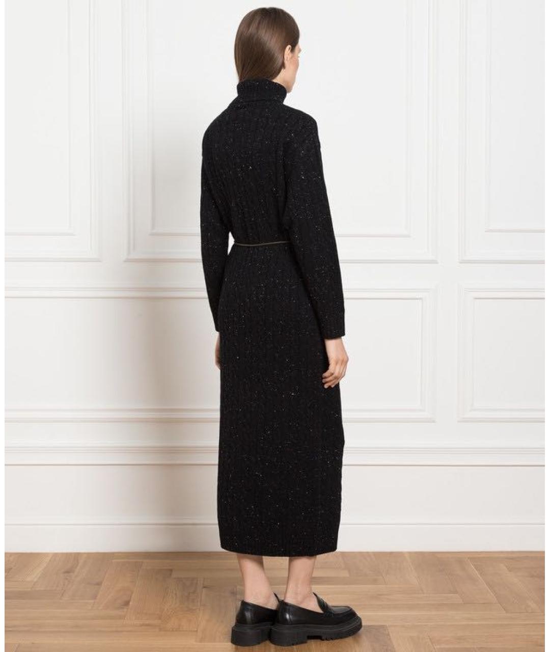 PESERICO Черное шерстяное платье, фото 4