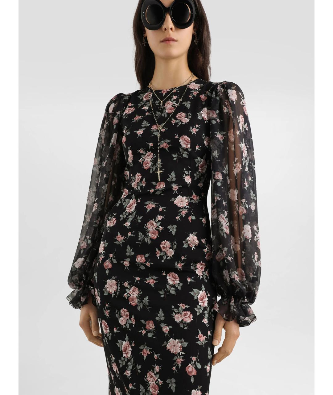 DOLCE&GABBANA Мульти шелковое коктейльное платье, фото 3