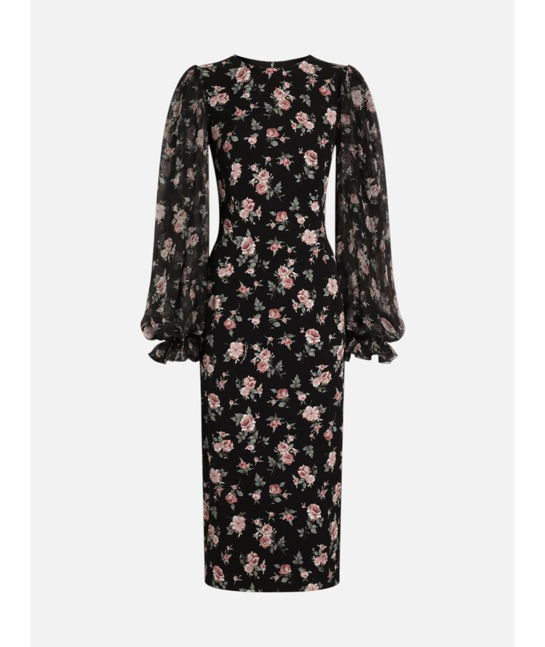 DOLCE&GABBANA Мульти шелковое коктейльное платье, фото 5