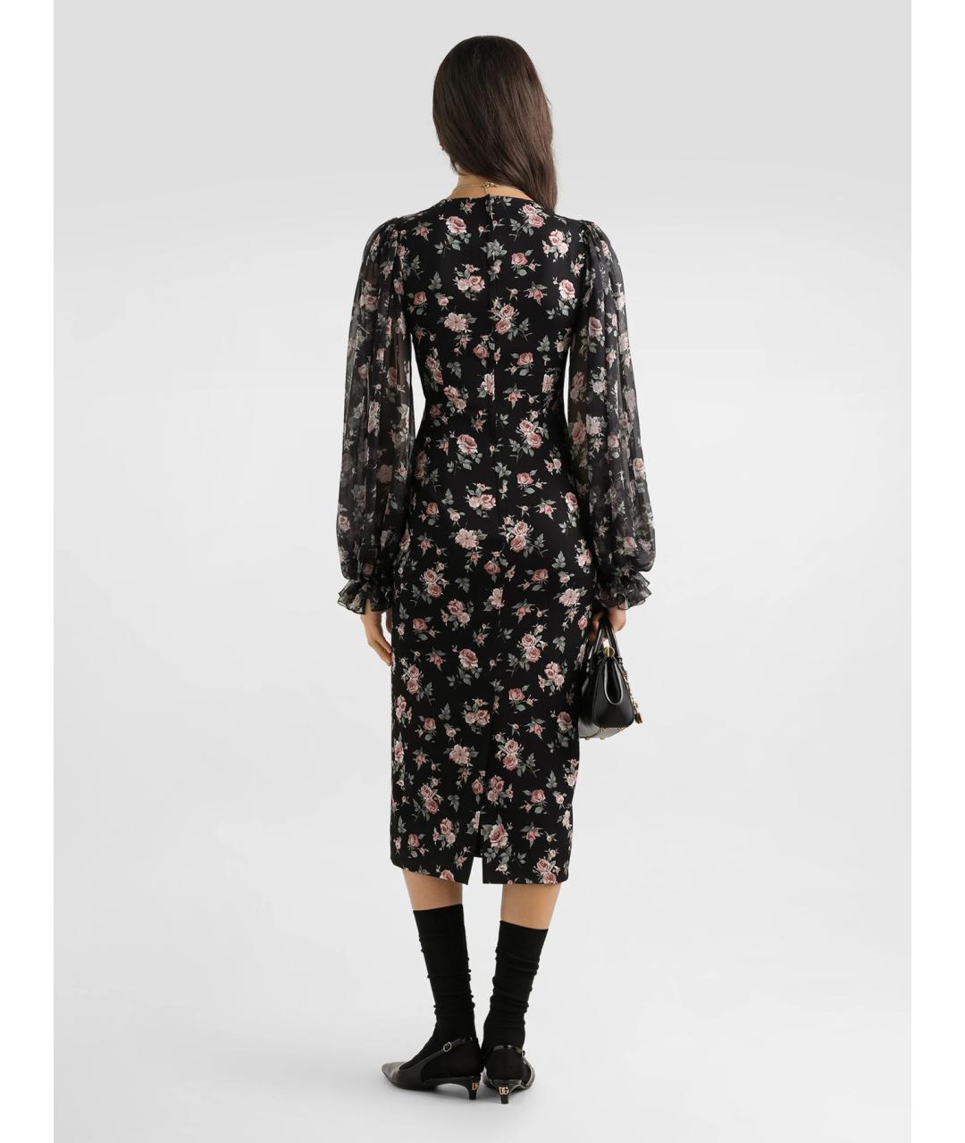 DOLCE&GABBANA Мульти шелковое коктейльное платье, фото 4