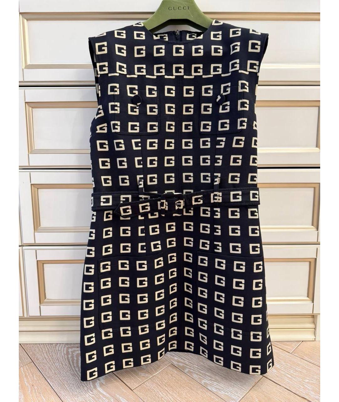 GUCCI Черное ацетатное платье, фото 4