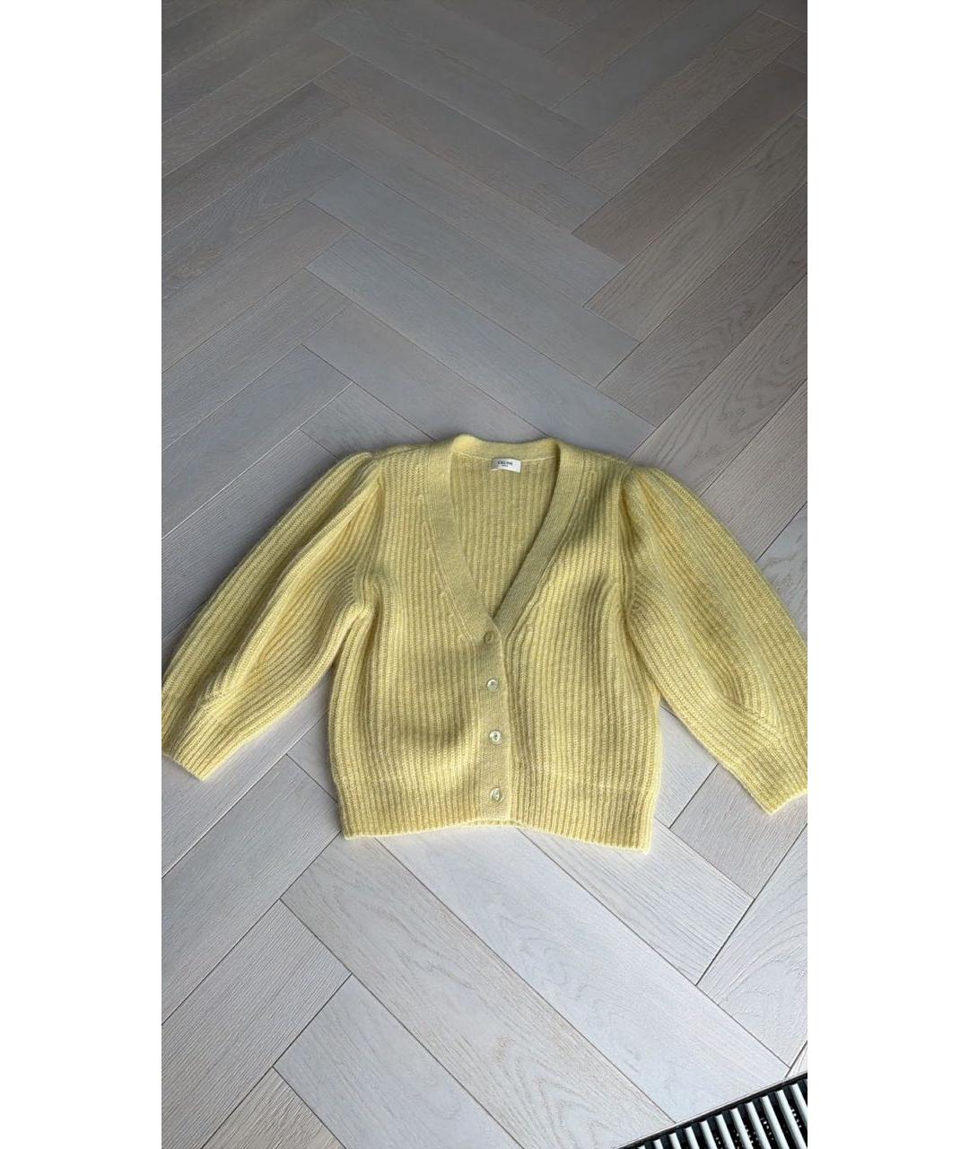 CELINE Желтый шерстяной кардиган, фото 7