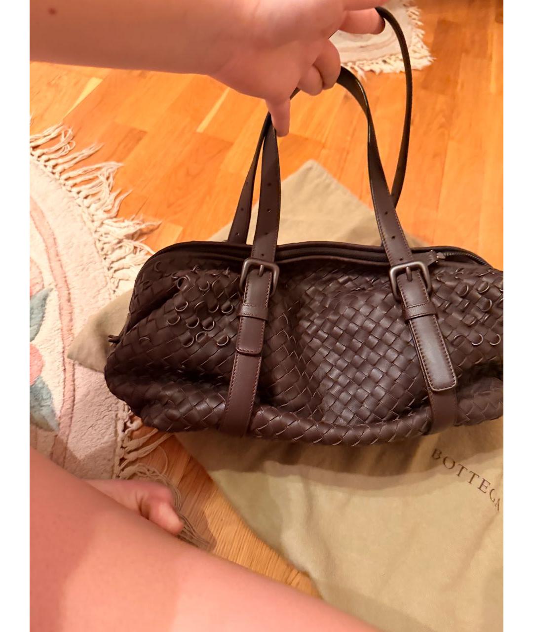 BOTTEGA VENETA Коричневая кожаная сумка через плечо, фото 3